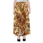 Ammonite Fossil Print Chiffon Maxi Skirt