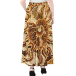 Ammonite Fossil Print Chiffon Maxi Skirt