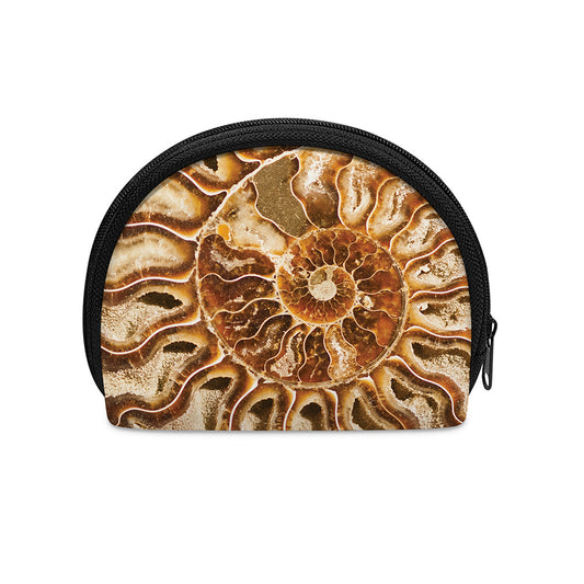 Ammonite Fossil Print Coin Purse