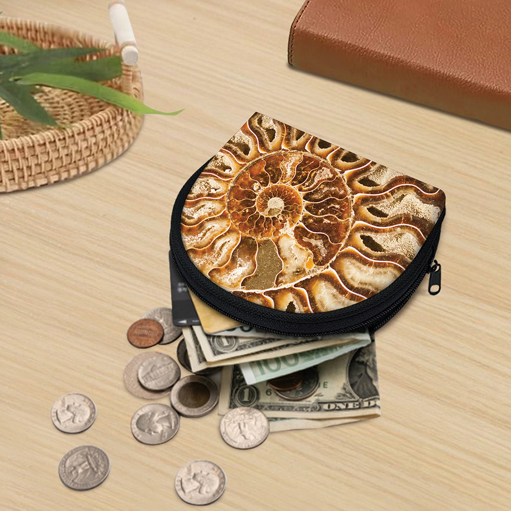 Ammonite Fossil Print Coin Purse