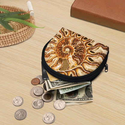 Ammonite Fossil Print Coin Purse