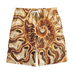 Ammonite Fossil Print Cotton Shorts