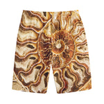 Ammonite Fossil Print Cotton Shorts