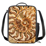 Ammonite Fossil Print Crossbody Lunch Bag