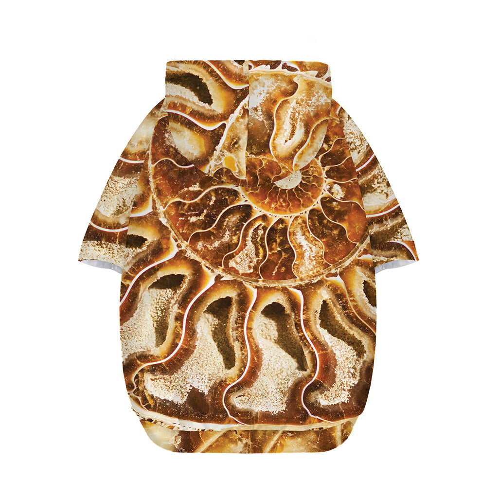 Ammonite Fossil Print Dog Zip Up Hoodie