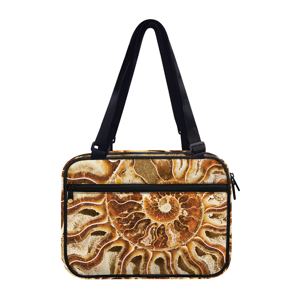 Ammonite Fossil Print Double Strap Bible Bag
