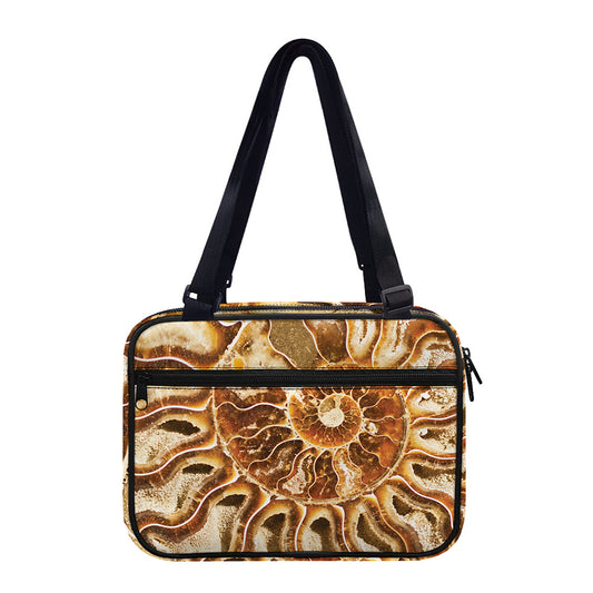 Ammonite Fossil Print Double Strap Bible Bag