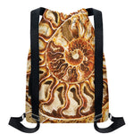 Ammonite Fossil Print Drawstring Backpack