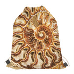 Ammonite Fossil Print Drawstring Bag