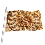 Ammonite Fossil Print Flag