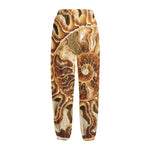 Ammonite Fossil Print Fleece Lined Knit Pants