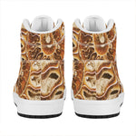 Ammonite Fossil Print High Top Leather Sneakers