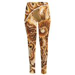 Ammonite Fossil Print High-Waisted Pocket Leggings