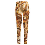 Ammonite Fossil Print High-Waisted Pocket Leggings