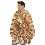 Ammonite Fossil Print Hoodie Blanket