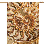 Ammonite Fossil Print House Flag