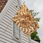 Ammonite Fossil Print House Flag