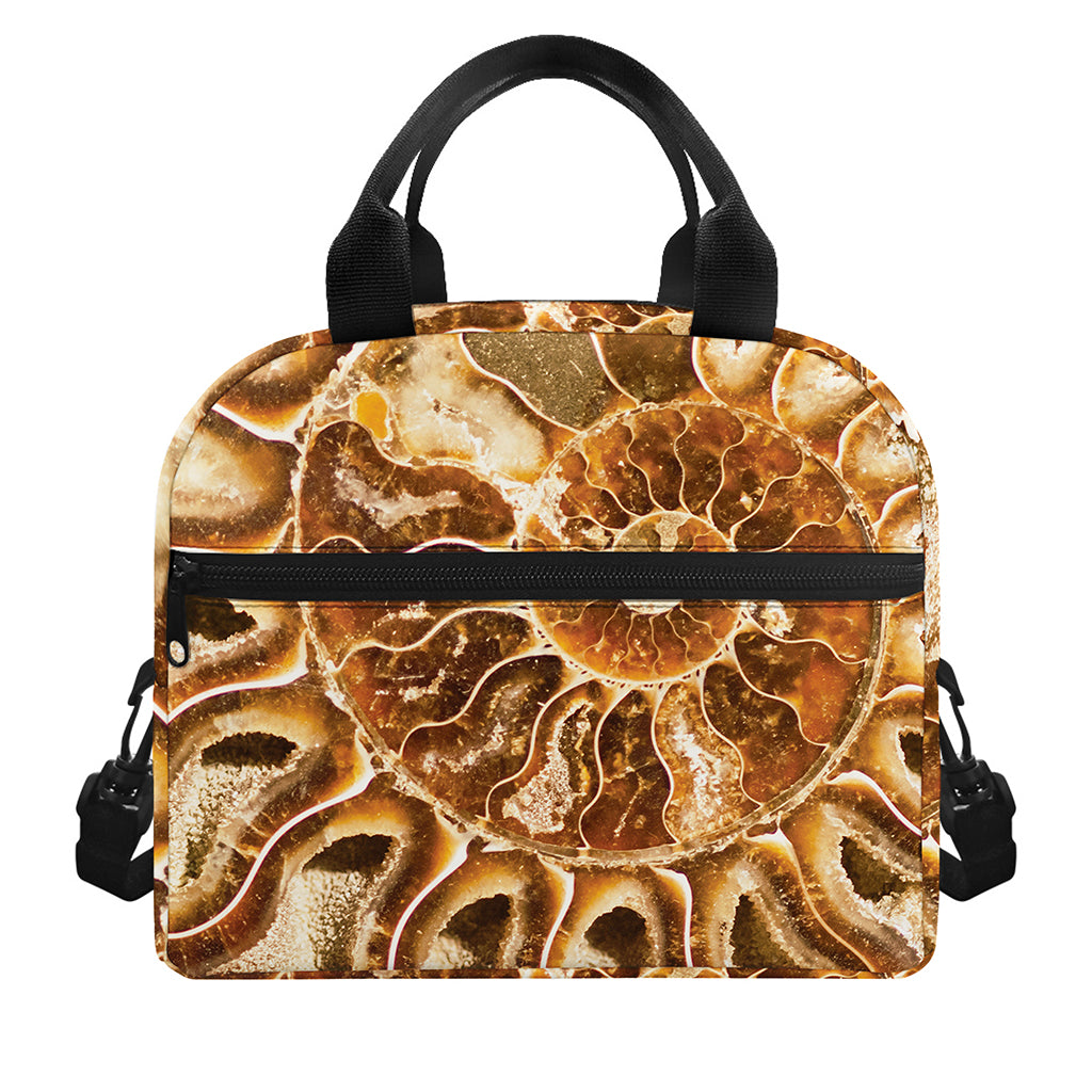 Ammonite Fossil Print Insulated Lunch Bag
