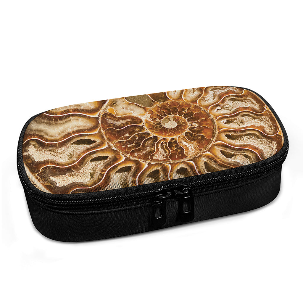 Ammonite Fossil Print Insulin Cooler Travel Case