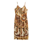 Ammonite Fossil Print Jersey Midi Cami Dress
