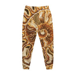 Ammonite Fossil Print Jogger Pants