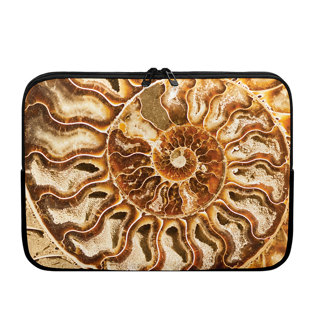 Ammonite Fossil Print Laptop Sleeve