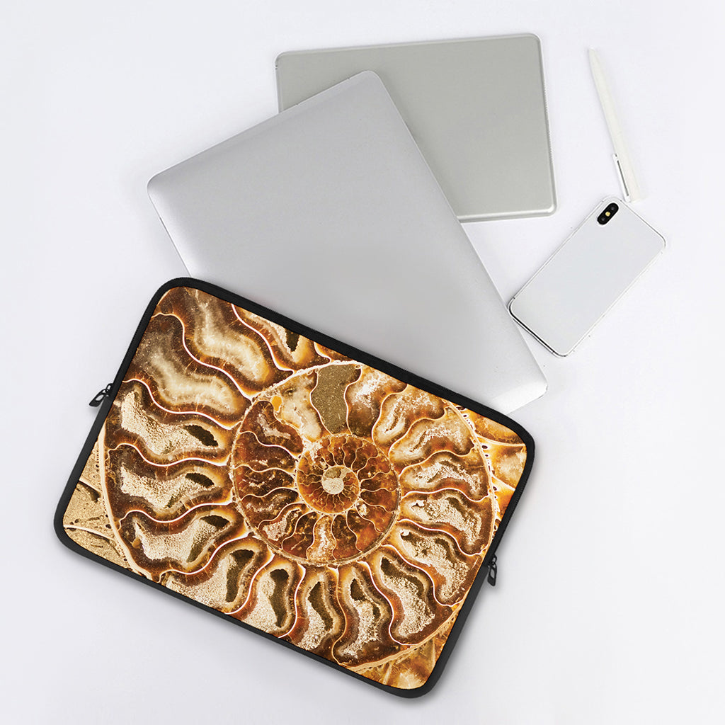 Ammonite Fossil Print Laptop Sleeve
