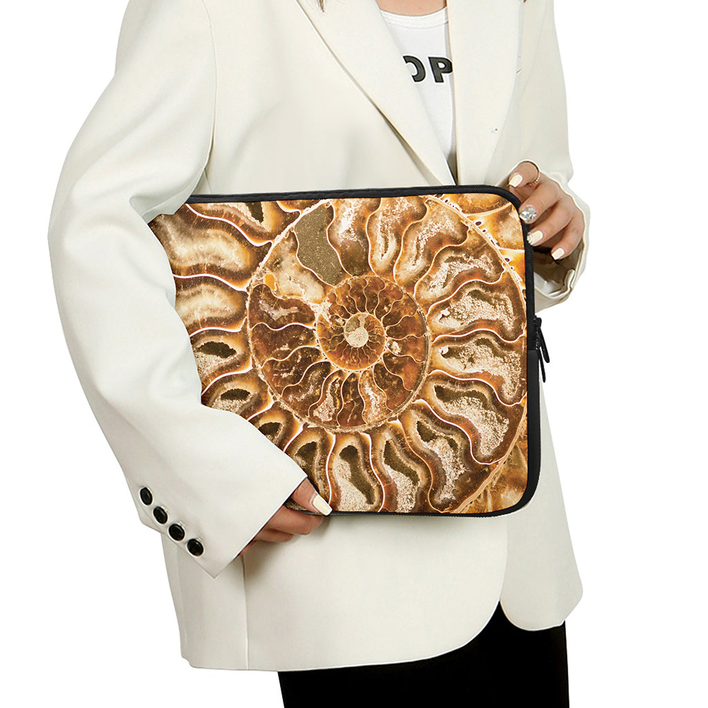 Ammonite Fossil Print Laptop Sleeve