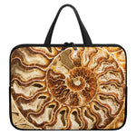 Ammonite Fossil Print Laptop Sleeve With Handle
