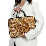 Ammonite Fossil Print Laptop Sleeve With Handle