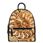 Ammonite Fossil Print Leather Backpack