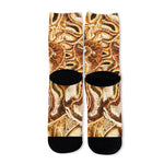 Ammonite Fossil Print Long Socks