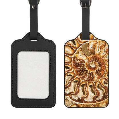Ammonite Fossil Print Luggage Tag