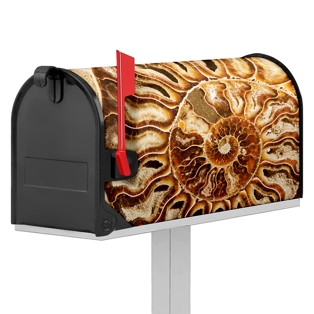 Ammonite Fossil Print Mailbox Cover