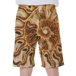 Ammonite Fossil Print Men's Beach Shorts