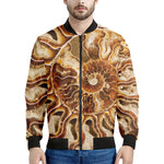 Ammonite Fossil Print Men's Bomber Jacket