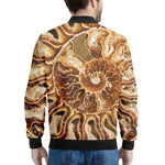 Ammonite Fossil Print Men's Bomber Jacket