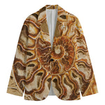Ammonite Fossil Print Men's Cotton Blazer