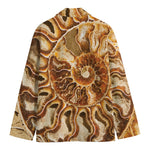 Ammonite Fossil Print Men's Cotton Blazer