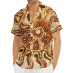 Ammonite Fossil Print Men's Deep V-Neck Shirt