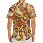 Ammonite Fossil Print Men's Deep V-Neck Shirt
