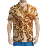 Ammonite Fossil Print Men's Polo Shirt