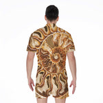 Ammonite Fossil Print Men's Rompers