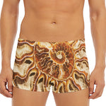 Ammonite Fossil Print Men's Short Boxer Briefs