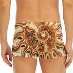 Ammonite Fossil Print Men's Short Boxer Briefs