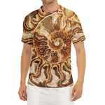 Ammonite Fossil Print Men's Short Sleeve Rash Guard
