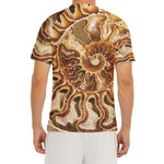 Ammonite Fossil Print Men's Short Sleeve Rash Guard