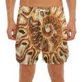 Ammonite Fossil Print Men's Split Running Shorts