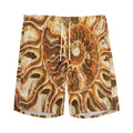 Ammonite Fossil Print Men's Athletic Shorts