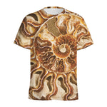 Ammonite Fossil Print Men's Sports T-Shirt